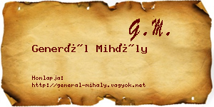 Generál Mihály névjegykártya